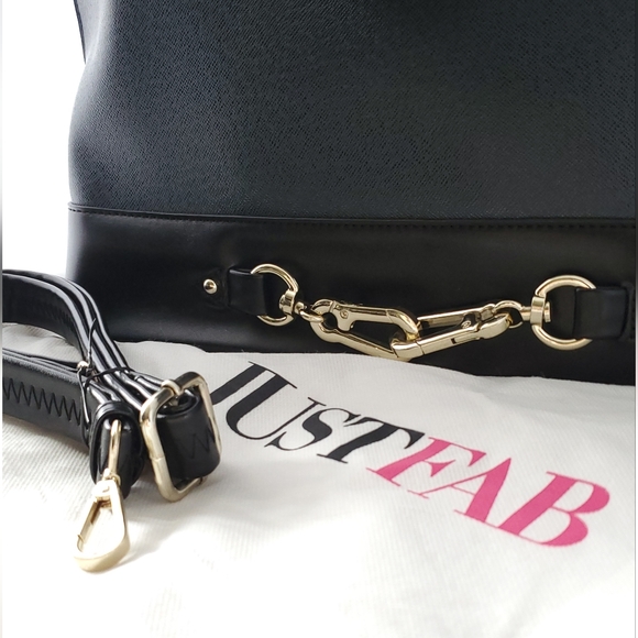 Chic 'Arrival' Bag by JustFab, Navy w/ Gold Hardware - Picture 3 of 9